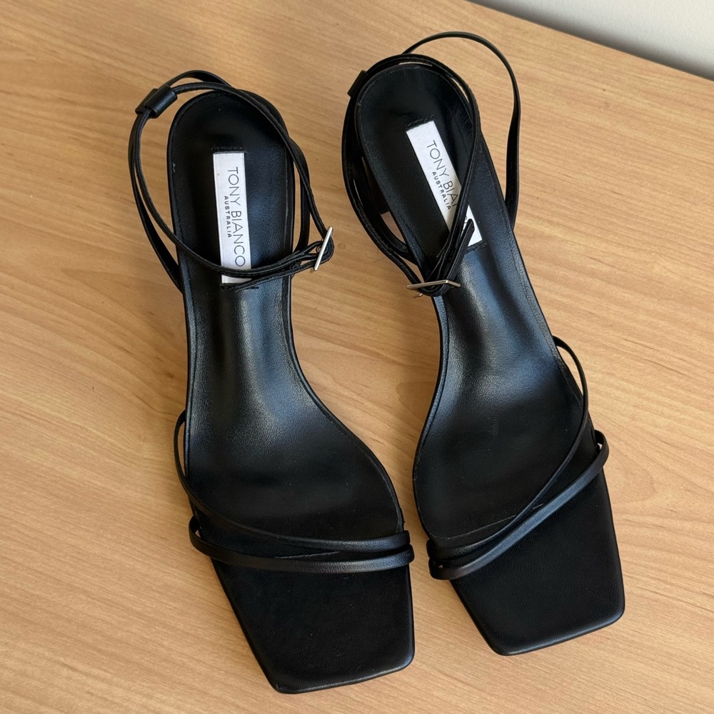 Tony Bianco Black Strappy Heels